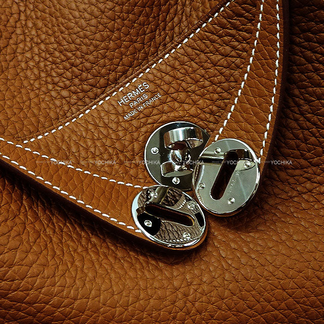 [Pre-loved] HERMES Shoulder bag Lindy 26 Gold Taurillon Clemence Silver HW Stamp U[LIKE NEW][Authentic]