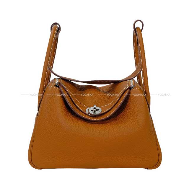 [Pre-loved] HERMES Shoulder bag Lindy 26 Gold Taurillon Clemence Silver HW Stamp U[LIKE NEW][Authentic]