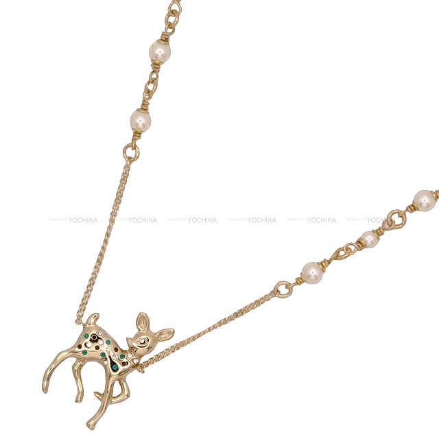 2025 VIP Limited CHANEL necklace Years Gift Pendant Long Bambi COCO mark Rhinestone Pearl Gold HW[BRAND NEW][Authentic]