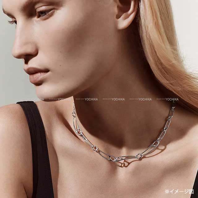 HERMES necklace Chaine D'ancre Punk MM #LG Silver925 (SV925 Ag925)[EXCELLENT][Authentic]