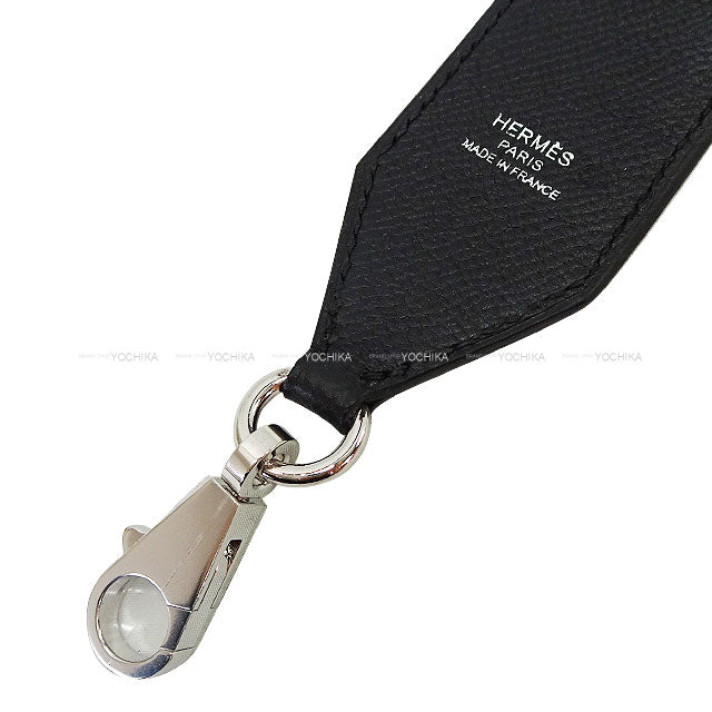HERMES shoulder strap Bandouliere Tresage de Cuir 40mm 70cm Noir (Black)/Jaune de Naples/Vert Vertigo Veau Epsom Silver HW Stamp C[EXCELLENT][Authentic]