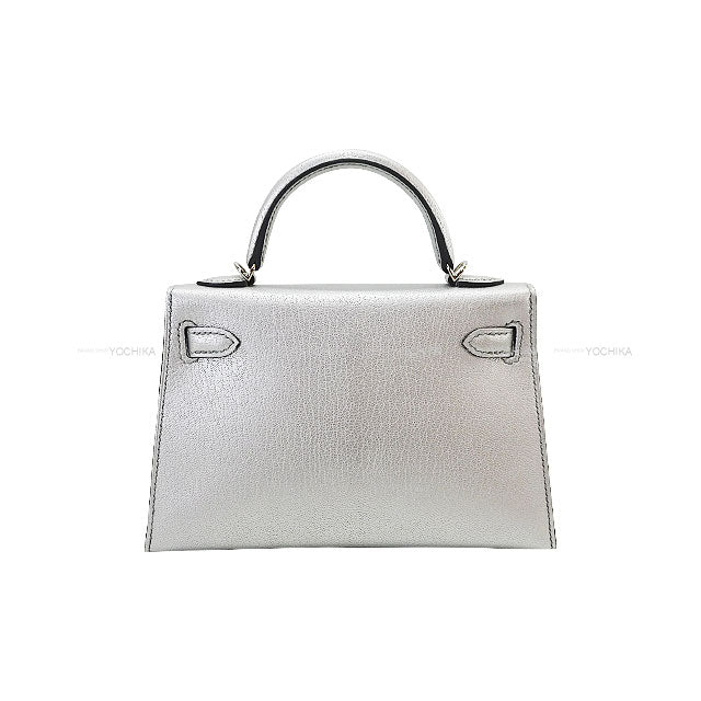 HERMES Shoulder bag Kelly mini 2 Kelly20 Argente (Metallic Silver) Chevre Chamkila Silver HW Stamp K[BRAND NEW][Authentic]