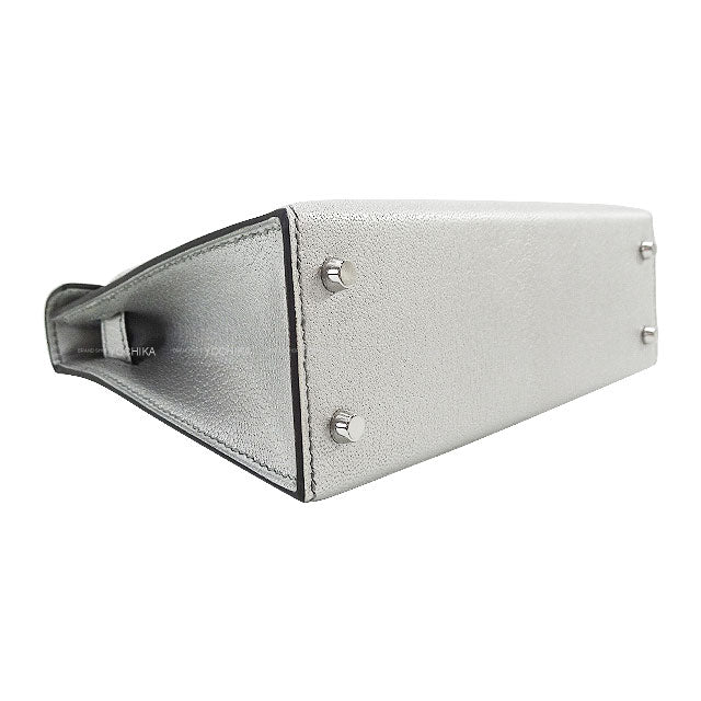 HERMES Shoulder bag Kelly mini 2 Kelly20 Argente (Metallic Silver) Chevre Chamkila Silver HW Stamp K[BRAND NEW][Authentic]