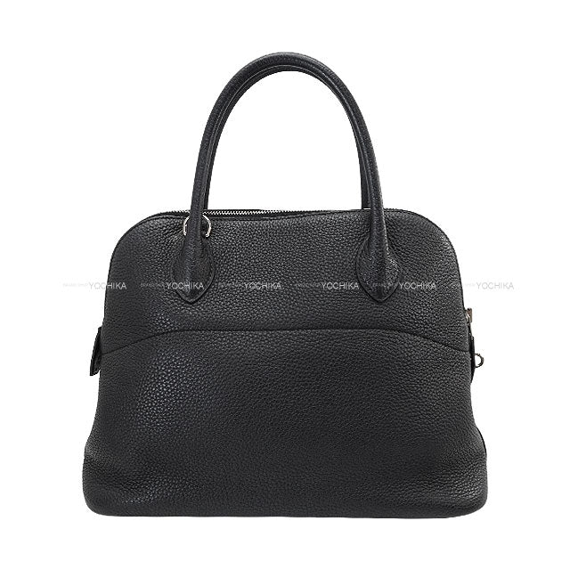 [Pre-loved] HERMES Shoulder bag Bolide31 Noir (Black) Taurillon Clemence Silver HW Stamp A[USED SA][Authentic]