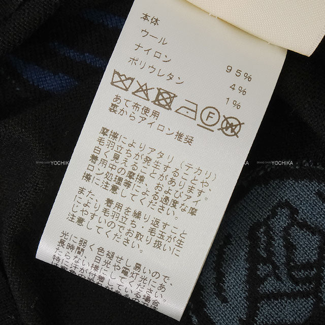 2025 AW HERMES Knit Short Sleeve Candy Libris Motif Noir (Black) Wool/Nylon/Polyurethane #34 5H2635D3[BRAND NEW][Authentic]