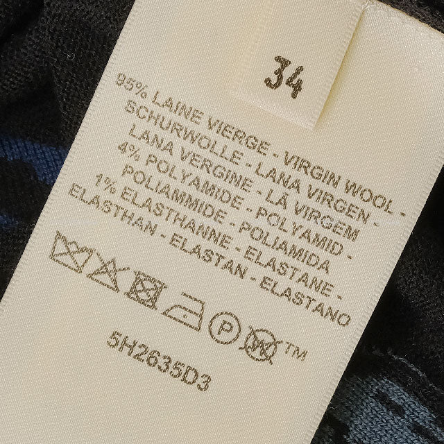2025 AW HERMES Knit Short Sleeve Candy Libris Motif Noir (Black) Wool/Nylon/Polyurethane #34 5H2635D3[BRAND NEW][Authentic]