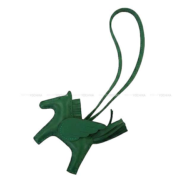 HERMES bag charm Rodeo Pegasus PM Vert Moyen Agneau Milo/Veau Swift Stamp W[EXCELLENT][Authentic]