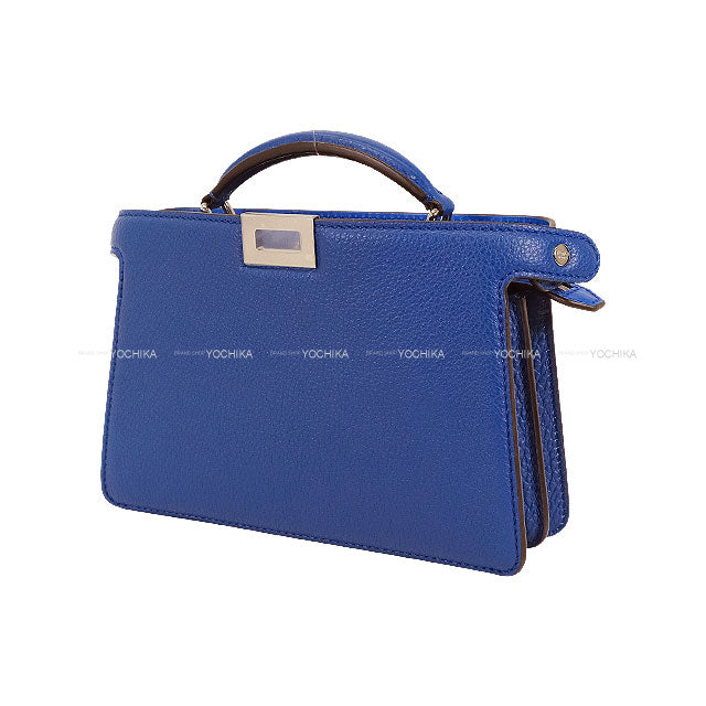 FENDI Handbag Peekaboo I See You X-Cross Blue Royal Calf leather Silver HW 7VA582-AMA3-F1Q18[EXCELLENT][Authentic]
