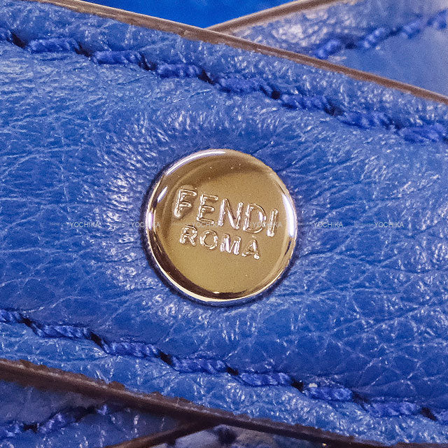 FENDI Handbag Peekaboo I See You X-Cross Blue Royal Calf leather Silver HW 7VA582-AMA3-F1Q18[EXCELLENT][Authentic]