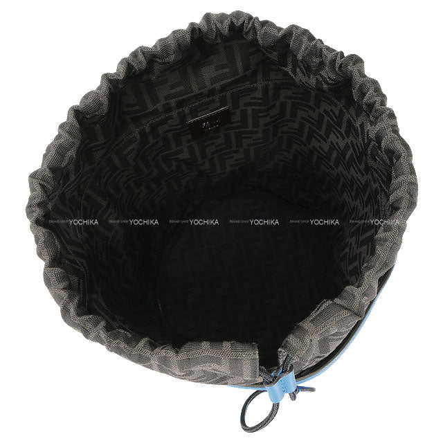 2024AW FENDI Handbag Bucket Fabric Zucca Pattern 2Way Fiordaliso Blue Calf leather/Fabric Silver HW 7VA589AMAH[EXCELLENT][Authentic]