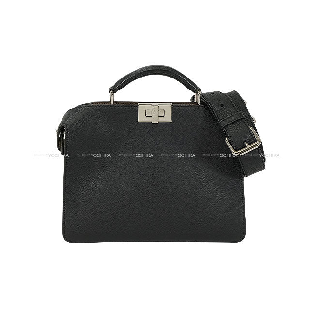 [Pre-loved] FENDI Handbag Peekaboo I See You Mini Small Noir (Black)/Brown/Yellow Calf leather Silver HW 7VA530[LIKE NEW][Authentic]