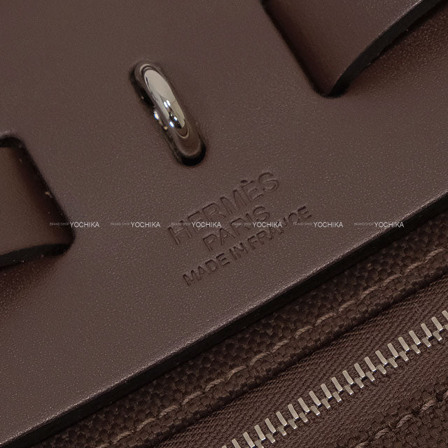 HERMES Shoulder bag HerBag Zip 31 PM Ebene Vache Hunter/Toile Militaire Silver HW Stamp K[BRAND NEW][Authentic]