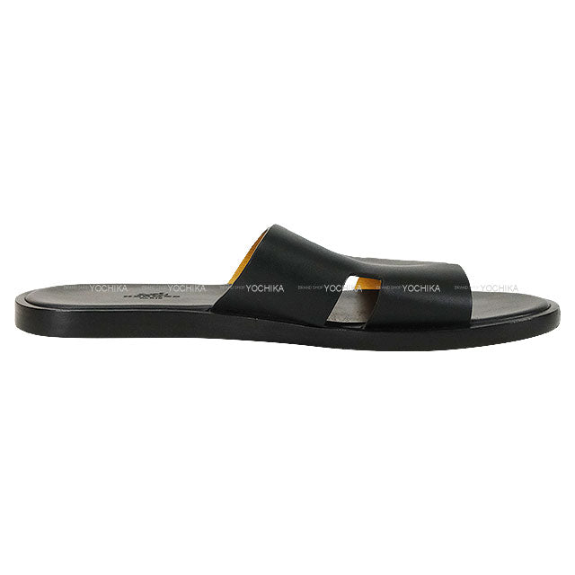 [Pre-loved] HERMES sandals Men's Izmir Noir (Black) Calf #41[USED SA][Authentic]