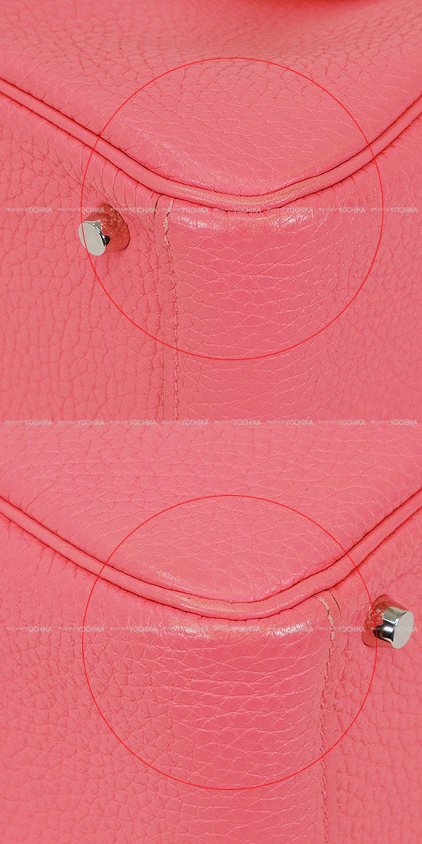 [Pre-loved] HERMES Shoulder bag Lindy mini 20 Rose Azalee Taurillon Clemence Silver HW Stamp Z[USED SA][Authentic]