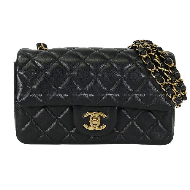 [Pre-loved] CHANEL Shoulder bag Mini Matelasse 20 Chain COCO Mark Noir (Black) Lambskin Champagne Gold HW A69900[LIKE NEW][Authentic]
