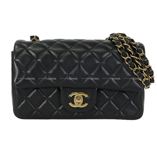 [Pre-loved] CHANEL Shoulder bag Mini Matelasse 20 Chain COCO Mark Noir (Black) Lambskin Champagne Gold HW A69900[LIKE NEW][Authentic]