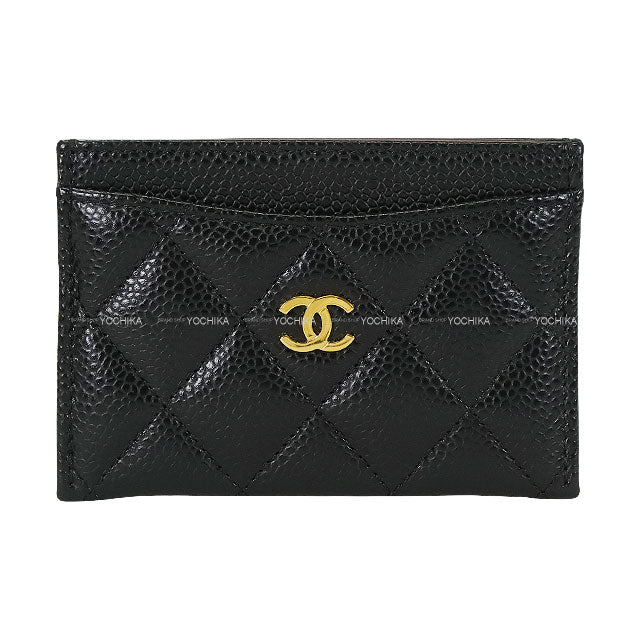 [Pre-loved] CHANEL card holder Classic Matelasse COCO Mark Noir (Black)/Bordeaux Graind Calf(Caviarskin) Gold HW AP0213[LIKE NEW][Authentic]