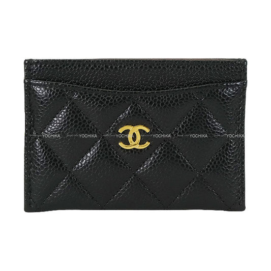 [Pre-loved] CHANEL card holder Classic Matelasse COCO Mark Noir (Black)/Bordeaux Graind Calf(Caviarskin) Gold HW AP0213[LIKE NEW][Authentic]