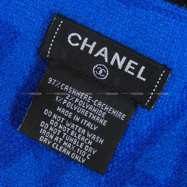 21N CHANEL muffler Logo COCO Mark Fringe Multicolor Cashmere/Polyurethane/Polyamide[EXCELLENT][Authentic]
