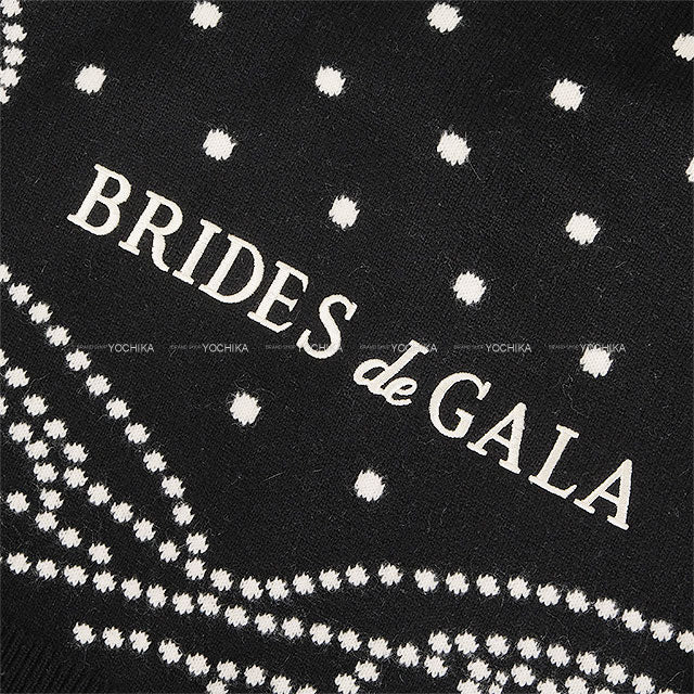 2023SS HERMES Cardigan Long Sleeve Brides de Gala embroidered Noir (Black)/Blanc (White) Cashmere/Cotton/Polyamide #40 Silver HW 3E2711D8[EXCELLENT][Authentic]