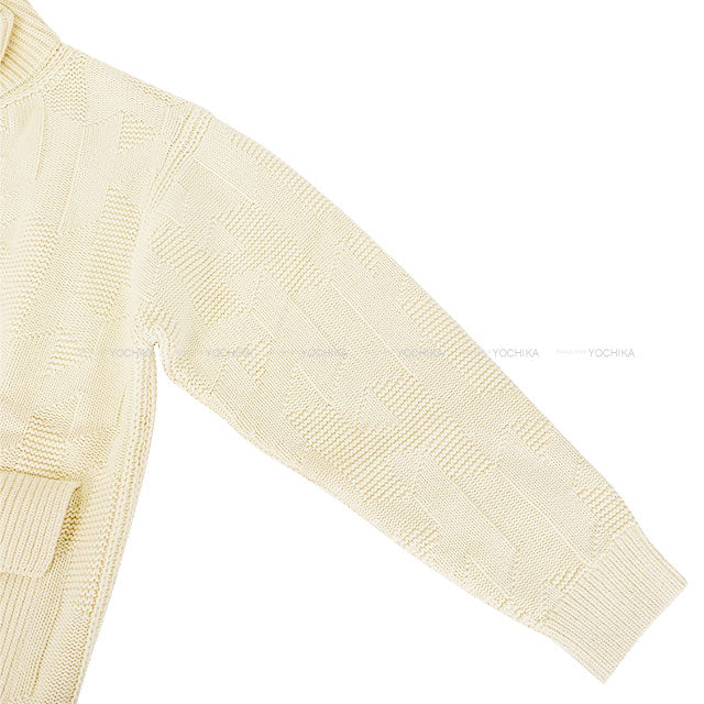2024 HERMES Blouson Women's zip-up jacket with pockets Ecru Wool100% #42 4E2226D3[EXCELLENT][Authentic]