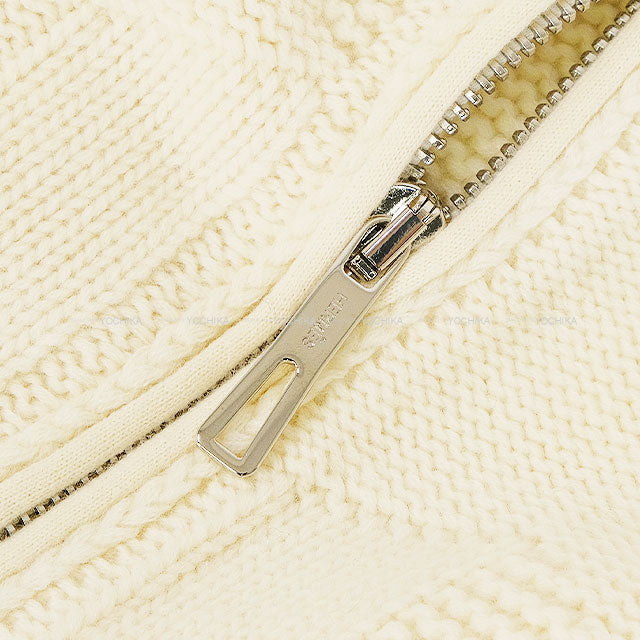 2024 HERMES Blouson Women's zip-up jacket with pockets Ecru Wool100% #42 4E2226D3[EXCELLENT][Authentic]