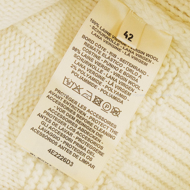 2024 HERMES Blouson Women's zip-up jacket with pockets Ecru Wool100% #42 4E2226D3[EXCELLENT][Authentic]