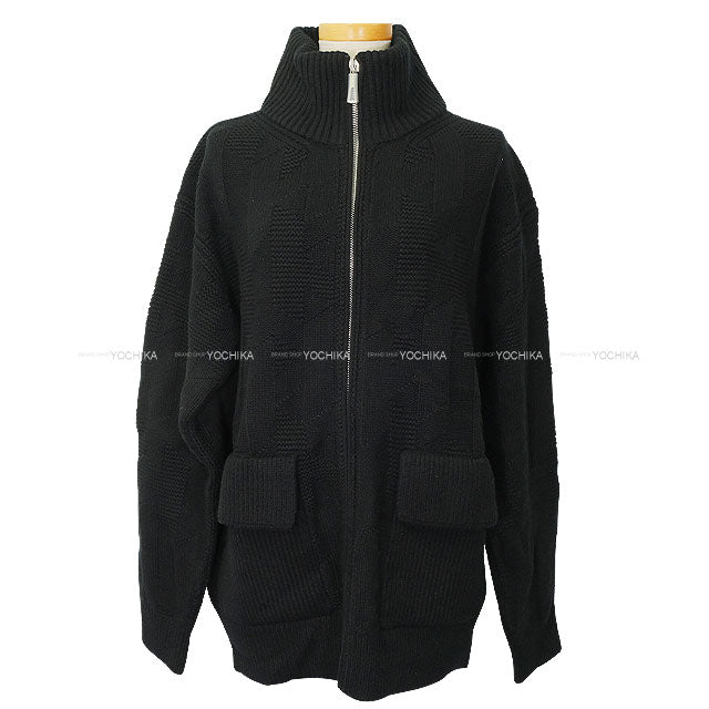 2024 HERMES Blouson Women's zip-up jacket with pockets Noir (Black) Wool100% #42 4E2226D3[EXCELLENT][Authentic]