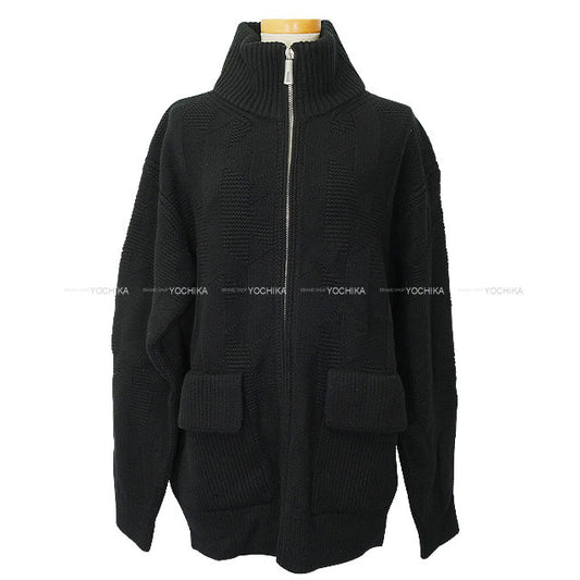 2024 HERMES Blouson Women's zip-up jacket with pockets Noir (Black) Wool100% #42 4E2226D3[EXCELLENT][Authentic]