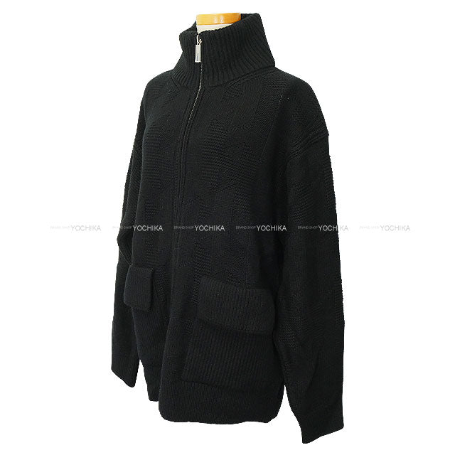 2024 HERMES Blouson Women's zip-up jacket with pockets Noir (Black) Wool100% #42 4E2226D3[EXCELLENT][Authentic]
