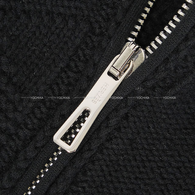 2024 HERMES Blouson Women's zip-up jacket with pockets Noir (Black) Wool100% #42 4E2226D3[EXCELLENT][Authentic]