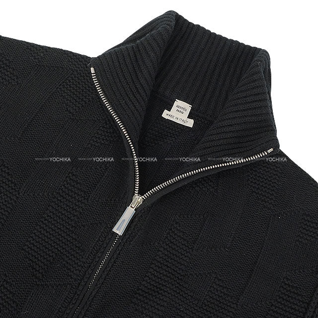 2024 HERMES Blouson Women's zip-up jacket with pockets Noir (Black) Wool100% #42 4E2226D3[EXCELLENT][Authentic]