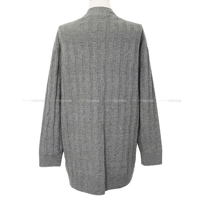 [Pre-loved] 2021AW HERMES Cardigan Women's One Button Voyage Grey Wool100% #38[LIKE NEW][Authentic]