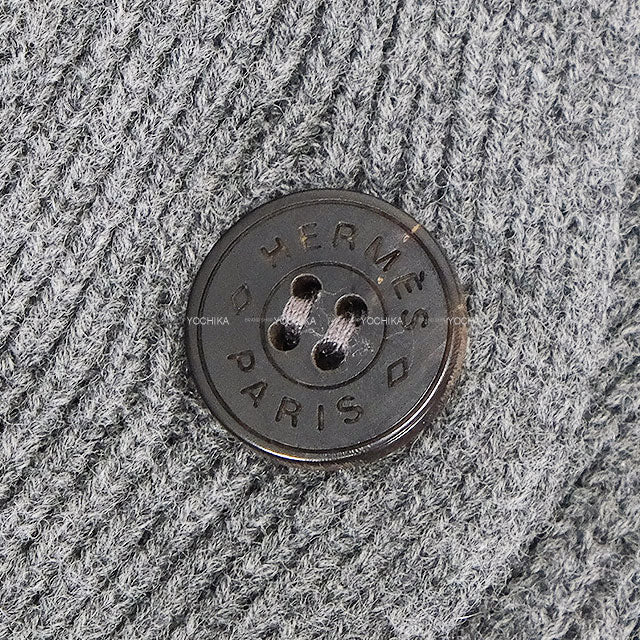 [Pre-loved] 2021AW HERMES Cardigan Women's One Button Voyage Grey Wool100% #38[LIKE NEW][Authentic]