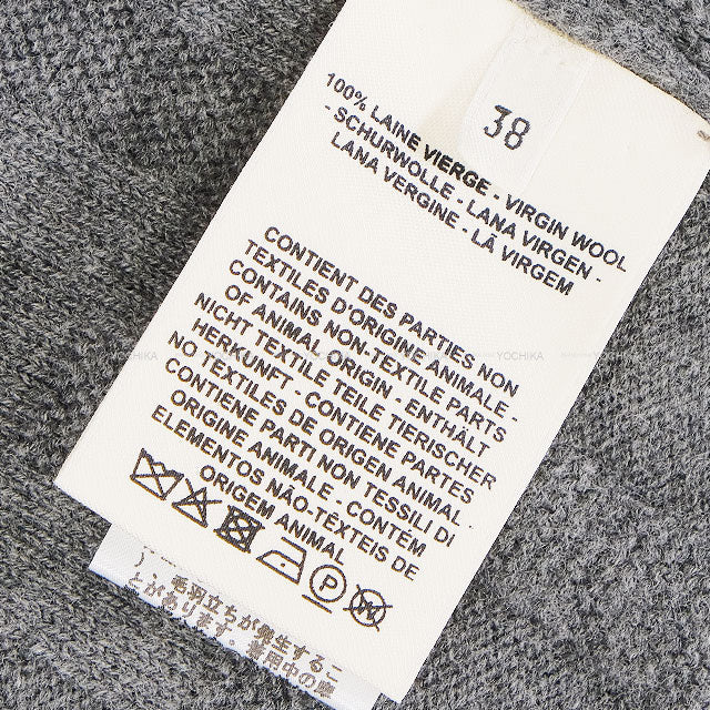[Pre-loved] 2021AW HERMES Cardigan Women's One Button Voyage Grey Wool100% #38[LIKE NEW][Authentic]