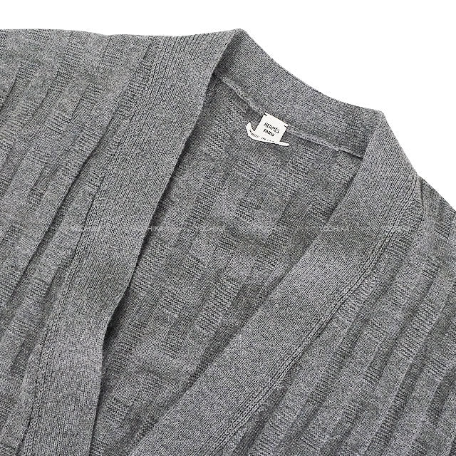[Pre-loved] 2021AW HERMES Cardigan Women's One Button Voyage Grey Wool100% #38[LIKE NEW][Authentic]
