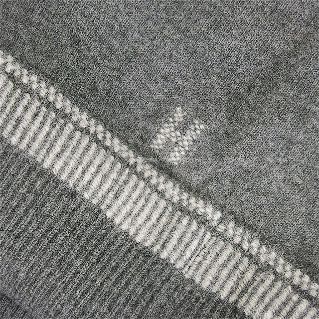 [Pre-loved] 2016AW HERMES Cardigan H Embroidery Grey Wool #42[LIKE NEW][Authentic]
