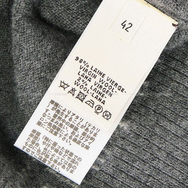 [Pre-loved] 2016AW HERMES Cardigan H Embroidery Grey Wool #42[LIKE NEW][Authentic]