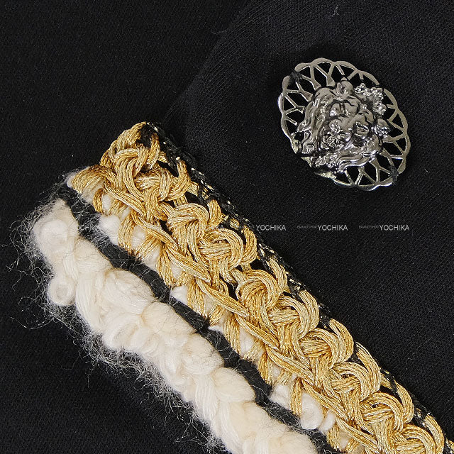 CHANEL Short sleeve t shirt Rope Button Noir (Black)/Gold Cotton #42 P56888[EXCELLENT][Authentic]
