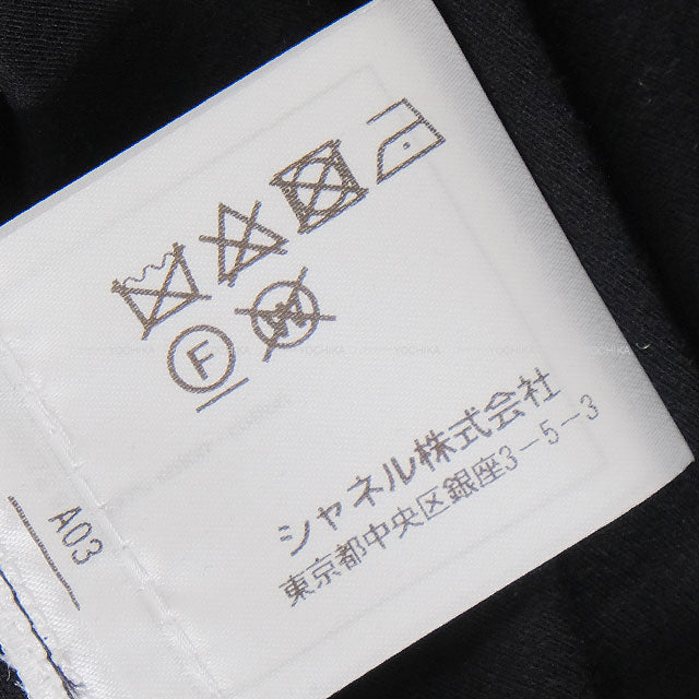 CHANEL Short sleeve t shirt Rope Button Noir (Black)/Gold Cotton #42 P56888[EXCELLENT][Authentic]