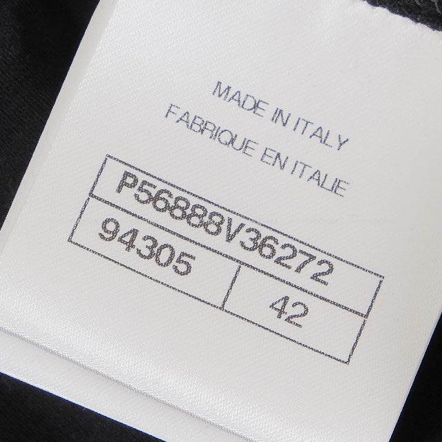 CHANEL Short sleeve t shirt Rope Button Noir (Black)/Gold Cotton #42 P56888[EXCELLENT][Authentic]