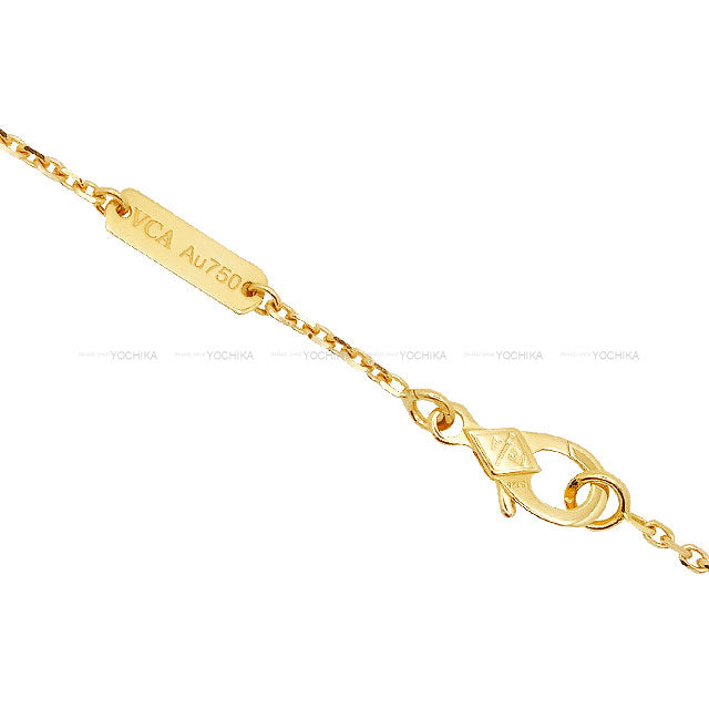 [Pre-loved] 2021 Holiday Collection Van Cleef & Arpels necklace Vintage Alhambra Pendant Pink K18PG/Diamond/Rhodonite VCARP7TD00[LIKE NEW][Authentic]