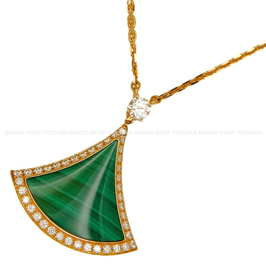 BVLGARI necklace Diva Dream Pink Gold/Green K18PG/Malachite/Pave Diamonds[EXCELLENT][Authentic]