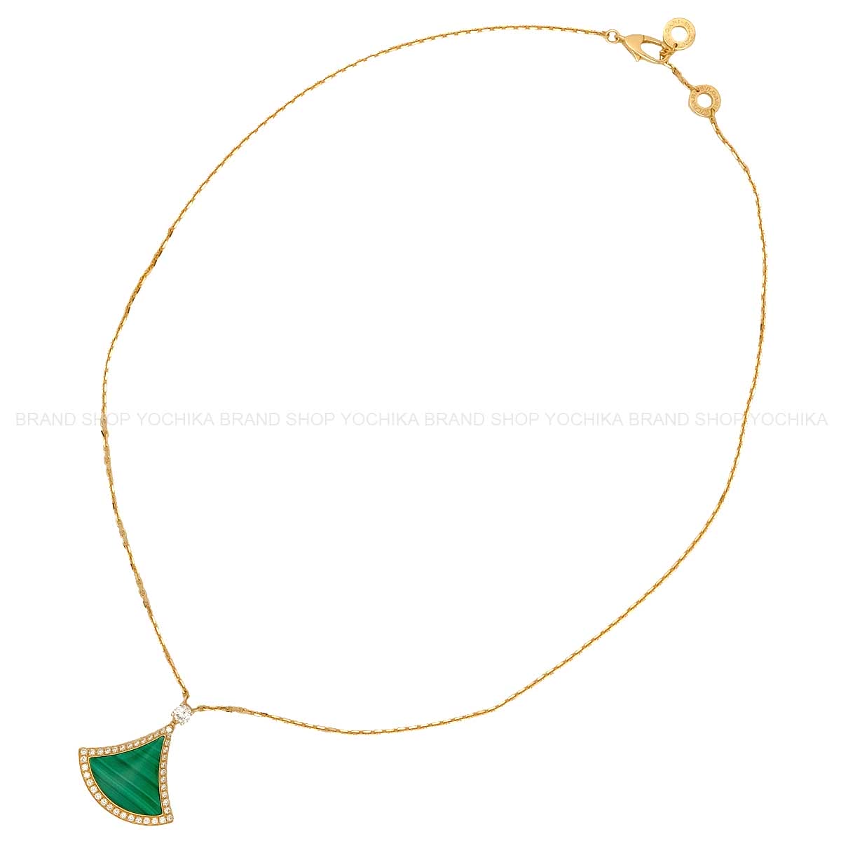 BVLGARI necklace Diva Dream Pink Gold/Green K18PG/Malachite/Pave Diamonds[EXCELLENT][Authentic]