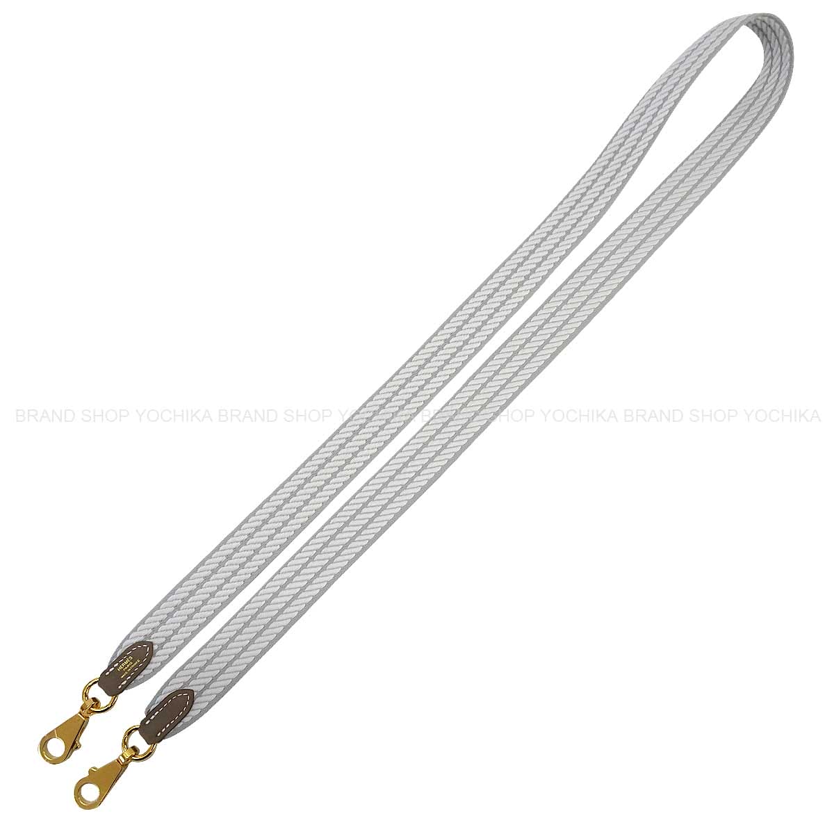 HERMES Handbag Bandouliere 25mm 105cm Sangles Cordage Gris Perle/Etoupe Toile/Veau Swift Gold HW Stamp W[BRAND NEW][Authentic]