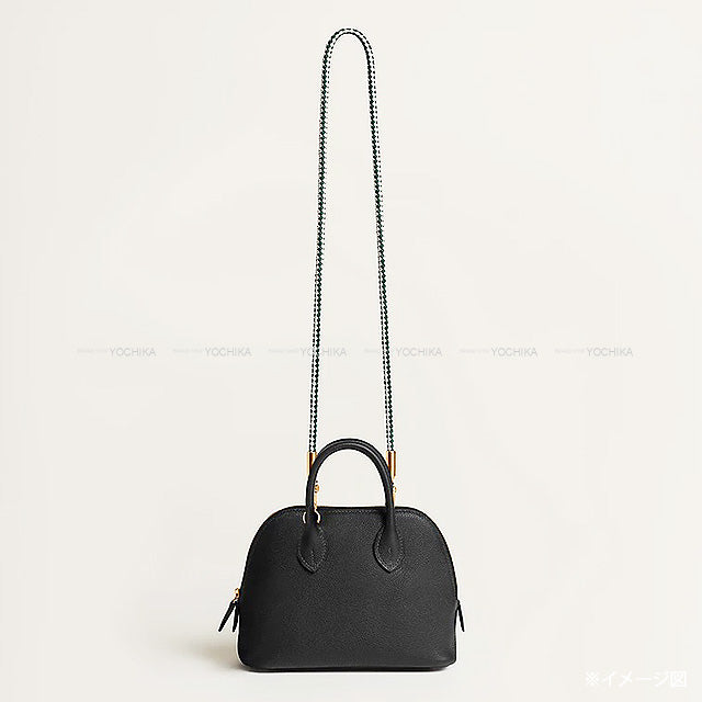 2026 HERMES shoulder strap Villevolte for Mini Noir (Black)/Ardoise Veau Swift Gold HW[BRAND NEW][Authentic]
