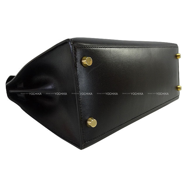 [Pre-loved] HERMES Shoulder bag Kelly28 Sellier Studs Noir (Black) Box Calf Gold HW Stamp 〇Z[LIKE NEW][Authentic]