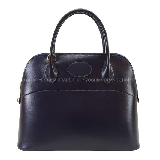 [Pre-loved] HERMES Shoulder bag Bolide31 Blue Indigo Box Calf Gold HW Stamp □A[USED A][Authentic]