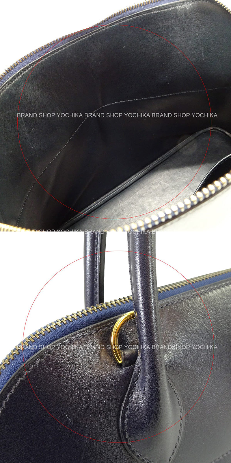 [Pre-loved] HERMES Shoulder bag Bolide31 Blue Indigo Box Calf Gold HW Stamp □A[USED A][Authentic]