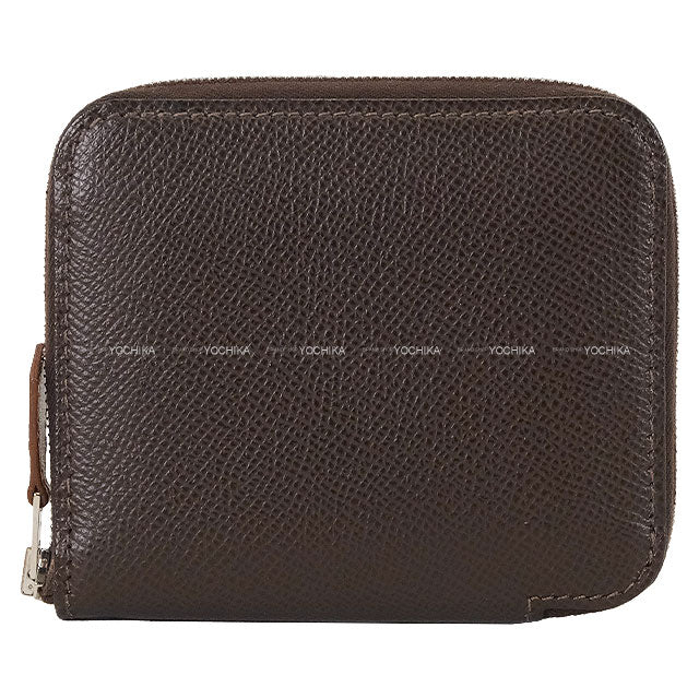 HERMES Bi-fold wallet Azap Compact Della Cavalleria Favolosa Ebene/Bleu Saphir/Pink Veau Epsom/Silk/Veau Barenia Silver HW Stamp Z[EXCELLENT][Authentic]